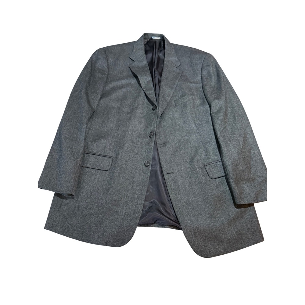 Brooks Brothers Wool Cashmere Blazer Gray 3 Button Sport Coat Made in Italy 44L